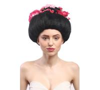 Peluca Para Dama Carnaval Fasching Halloween Geisha Maiko Chica China Flores
