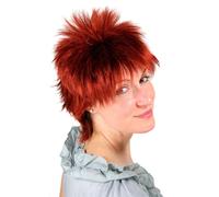 WIG ME UP- Peluca, rojo, atrevido, estilo años 80, corto, 26155-131 25cms