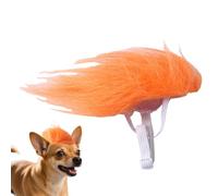 Peluca para gato, falsa para animales domésticos naranja | Accesorio para disfraces cosplay gato decoración gorro para animales domésticos para interiores Halloween encuentros casa fiestas