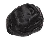 Peluca para hombre, 0,03 mm, base de piel ultrafina, postizo para hombre, sistema de repuesto para hombre, color negro natural, 8 x 10