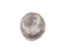 Peluca para hombre #580 gris transpirable MoNo Humano Hair for Men with NPU Around Men's Hairpiece Replacement System