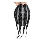 Peluca para hombre Cornrow trenzado de pelo trenzado de poliuretano para hombre Afro Curly Mans Wave Unit Natural Negro auténtico postizos humanos 6''Sistema de reemplazo (14 x 19 cm)