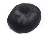 Peluca para hombre de PU Around para hombre, pelo humano, sistemas de repuesto Q6, base Q6, parte superior de encaje (7 x 10)