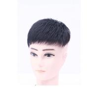 Peluca Para Hombre Pelo Corto Tupé Negro Sistema De Reemplazo De Cabello Cabeza Arriba Pelo Real Uso Diario, Clips-On Peluca Parche De Pelo Para Hombre,Short,13x14cm