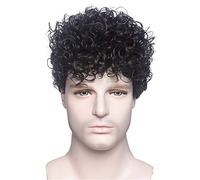 Peluca Para Hombres, Pelucas Sintéticas Cortas Y Rizadas, Peluca Diaria, Cabello Natural Rizado Para Hombres, Resistente Al Calor, Transpirable, Disfraz De Halloween, Pelucas Para Hombres Y Niños, Pe