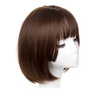 Peluca para Mujer, Corta de Aspecto Natural, Recta Principiantes Versiones Diarias Corea Chocolate