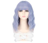 Peluca Para Mujer Pelucas Peluca sintética de moda de la cubierta del pelo natural esponjoso del pelo artificial corto y rizado de las mujeres Peluca De Cabello Humano Con Ondas Profundas Y Enc(E)