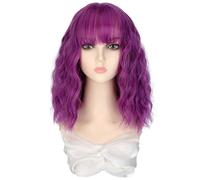 Peluca Para Mujer Pelucas Peluca sintética de moda de la cubierta del pelo natural esponjoso del pelo artificial corto y rizado de las mujeres Peluca De Cabello Humano Con Ondas Profundas Y Enc(A)