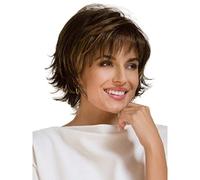 Peluca Para Mujeres De Pelo Sintético, Color Marrón Oscuro, Corto Bob Ondulado Esponjoso, Natural De Uso Diario Apto Para Niñas