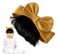 Peluca Para Niños Pequeños,Pelucas Con Flequillo Y Lazo Infantil Para Niñas | Accesorios Capilares Diarios Para Fotos, Eventos, Hogar Y Viaje