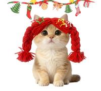 Peluca Para Perros - Divertido Accesorio Suave Cabeza Lindo,Disfraz Pelo Peluca Gato Juguetes Perro - Para Perros Medianos Grandes Y Pequeños Fotos Caseras Fiesta Role-Play Halloween Navidad Cumpleaño