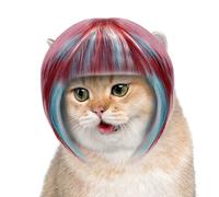 Peluca para Perros, Peluca Colorida para Gatos Y Perros, Gorro Transpirable para Mascotas con Cinta Ajustable para Cosplay Desfiles Fiestas Halloween