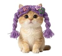 Peluca para Perros - Sombrero Suave con Trenzas Lindo - Pinzas para Pelucas De Disfraz De Cachorros,para Todas Razas Cachorro Gatito Fotos Casa Juego Roles Fiesta Navidad Cumpleaños Halloween