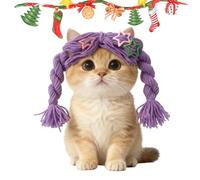 Peluca Para Perros | Suministros Para Mascotas Lindas Con Trenza | Peluca Cosplay De Pelo De Gatito - Para Perros Medianos Grandes Y Pequeños Fotos Caseras Fiesta Role-Play Halloween Navidad Cumpleaño