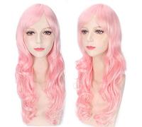 Peluca para ropa a juego para disfrazarse de disfraces, peluca de anime Snow Dew Queen, pelo rizado rosa, 70 cm, volumen de aire 284