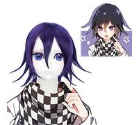 Peluca para ropa a juego para disfrazarse de mascarada, proyectil del Santo Principal al romper V3 Wang Ma Xiaoji Negro mezclado morado Big Upturned Cos peluca