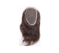 Peluca para uso diario en fiestas Frente del cordón con el sistema reemplazo cabello humano de los postizos hombre tupé hombres la PU for(3 Dark Brown Color)
