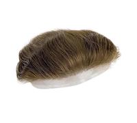 Peluca para uso diario en fiestas Parche frontal del pelo de los hombres cabello humano for Color marrón pedazo lleno cordón la rayita frente(#7)
