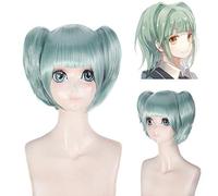 Peluca para vestir ropa a juego, para bailes de máscaras, peluca de asesinato para aula, Kaye Kaede, peluca de anime verde claro 412