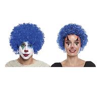 Peluca Payaso Azul Oscuro Rizada [70 gr] Adultos Hombre Mujer Unisex【Colores Variados】 Pelucas Disfraces Carnaval Halloween Fiestas Clown Disco Cosplay