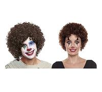 Peluca Payaso Marrón Rizada [120 gr] Adultos Hombre Mujer Unisex【Colores Variados】Pelucas Disfraces Carnaval Halloween Fiestas Clown Disco Cosplay
