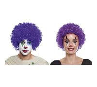 Peluca Payaso Morada Rizada [120 gr] Adultos Hombre Mujer Unisex【Colores Variados】Pelucas Disfraces Carnaval Halloween Fiestas Clown Disco Cosplay