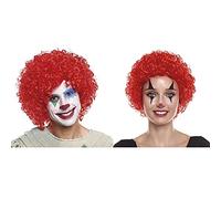 Peluca Payaso Roja Rizada [120 gr] Adultos Hombre Mujer Unisex【Colores Variados】Pelucas Disfraces Carnaval Halloween Fiestas Clown Disco Cosplay