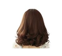 Peluca Peluca con flequillo, pelucas rizadas cortas, encantadoras pelucas onduladas naturales for mujeres, pelucas con flequillo, extensiones de peluca de pelo, peluca for fiesta diaria Mujer
