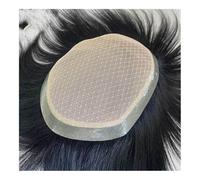 Peluca, Peluca de hombre con base seda, postizo encaje realista, cabello humano, estilo asiático, Cabello de tupé(16x24cm)