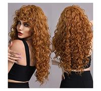 Peluca Peluca de pelo largo y rizado con flequillo, peluca rubia for mujeres negras, pelucas sintéticas, pelo resistente al calor for fiestas de disfraces Pelucas diarias