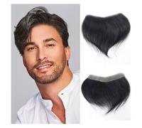 Peluca, Peluca de PU ultrafina 0,06 mm for hombre, tupé invisible sin costuras, Cabello de tupé(16x1.2cm)