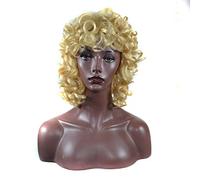 Peluca Peluca Grande Suelta Rollo Peluca Negra Peluca Corta Y Rizada Peluca Tocado (Color: Oro) (Oro)