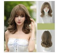 Peluca Peluca ondulada for mujer, peluca encantadora ondulada y rizada de pelo corto, peluca marrón, adecuada for fiestas y citas diarias Pelucas diarias