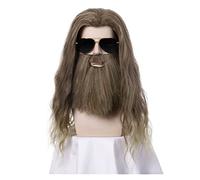 Peluca Peluca Para Hombres Peluca Y Barba Peluca De Cosplay Sintética Ondulada Larga Pelucas Grises Para Fiesta De Halloween De Colores Mezclados Para Mujeres (Colores Mezclados)