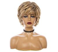 Peluca Peluca Sintética Corta Con Flequillo Raíz Oscura Color Degradado Titular Natural De Alta Densidad Peluca De Pelo Resistente Al Calor Para Mujeres Pelucas Gris Hielo De Ensueño Para Mujeres (Zy