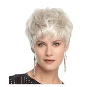 Peluca Peluca sintética rubia platino corta for mujeres blancas Peluca dorada cortada con pelucas de fiesta for hombres Mujer