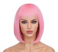 Peluca Pelucas cortas y rectas con flequillo for mujer, pelucas naturales de aspecto Natural, pelucas sintéticas de fibra resistente al calor for Cosplay Pelucas diarias(03)