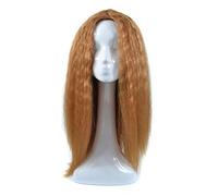 Peluca Pelucas De Cabello Europeo Y Real Maíz Marrón Claro Debe Cubierta De Cabeza Dividida Peluca De Pelo Largo Y Rizado Caliente De Maíz