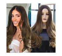 Peluca Pelucas De Encaje Sintético Pelucas De 24 Pulgadas De Onda Larga Con Separación Media Para Mujeres Fibra De Alta Temperatura Peluca De Encaje De Área Pequeña Moda Natural Fiesta/Diario/Cosplay