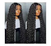 Peluca Pelucas frontales de encaje rizado con ondas de agua 13x4 13x6 180 DensityHD Peluca frontal de encaje con ondas profundas Pelucas llenas de cabello humano(13x6 Lace Wigs,32 inch)