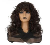 Peluca Pelucas Pelucas pequeñas y rizadas Pelucas de estilo europeo y americano Pelo rizado Pelo medio largo Tocados completos Pelucas Cabello Pelucas diarias