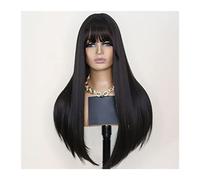 Peluca Pelucas Sintéticas Para Mujeres Pelucas Rectas Largas De 26 Pulgadas Con Flequillo Pelucas De Fibra Resistentes Al Calor Mecanismo Completo Para Uso Diario Y Cosplay Pelucas Grises Para Mujere