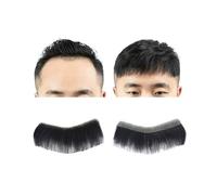 Peluca Peluquín for hombre estilo V, línea frontal, cabello humano liso, 0,06 mm, base de PU ultrafina