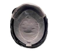 peluca Peluquín for hombre, unidades de cabello indio Remy, prótesis capilar masculina con encaje frontal suizo, parte superior monofina con encaje frontal y PU alrededor de piezas de cabello humano p
