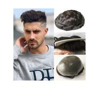 Peluca, Peluquín for hombres, sistema de reemplazo de cabello humano, piel, prótesis de cabello, aspecto Base, peluquín for hombres, Cabello de tupé(7x9)