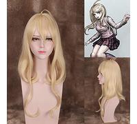Peluca perfecta para fiestas cotidianas · V3 Akamatsu Arce Amarillo Micro-rizado pelo largo Cos Anime peluca