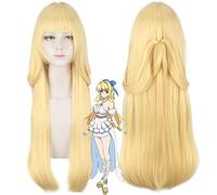 Peluca perfecta para fiestas diarias, esta peluca Brave es obviamente súper fuerte pero demasiado cautelosa, la peluca Brave Lisdadey Yellow Cos
