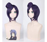 Peluca perfecta para fiestas diarias, peluca Akira Konan de anime morado oscuro 031