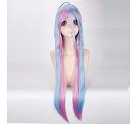 Peluca perfecta para fiestas diarias, sin juego, no vida, color blanco degradado, peluca de anime 353