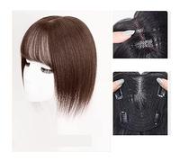 Peluca Pieza de peluca Cabello real for cubrir Cabello gris Cabeza fina de cabello Pieza de parche Cabello real Esponjoso Aumentar el volumen del cabello Flequillo falso Pelucas diarias(02-(9x10)25CM-